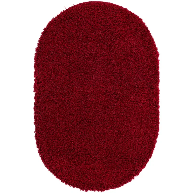 Tapete Shag Solido en Rojo Cereza