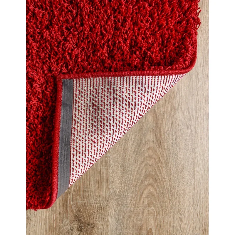 Tapete Shag Solido en Rojo Cereza