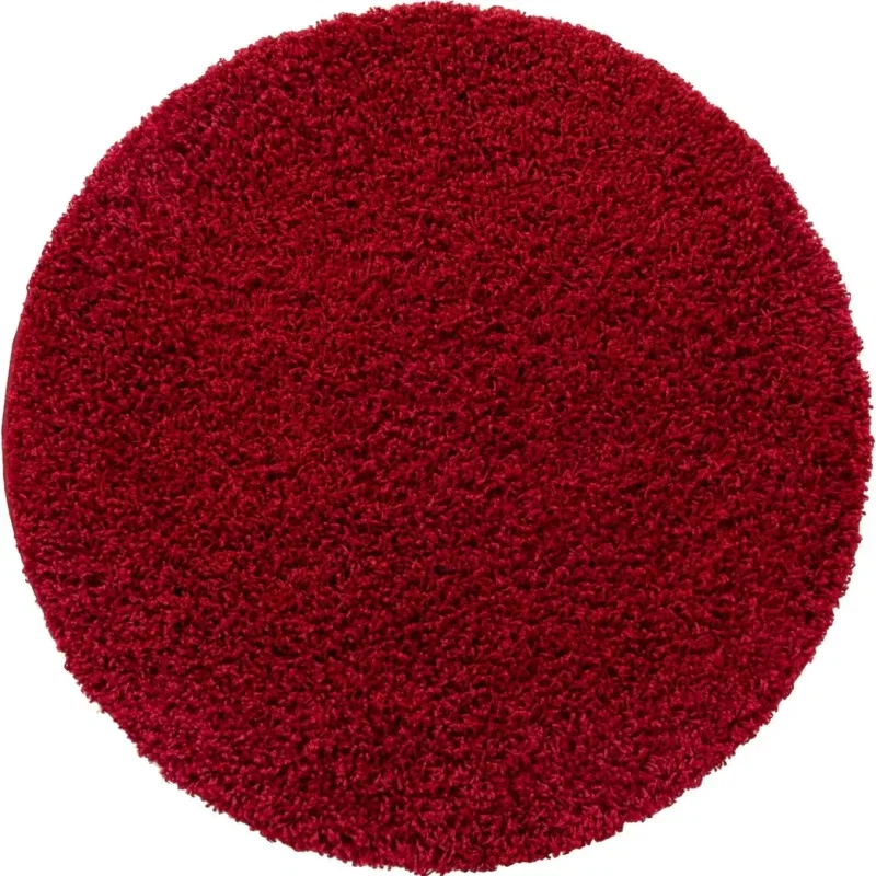Tapete Shag Solido en Rojo Cereza