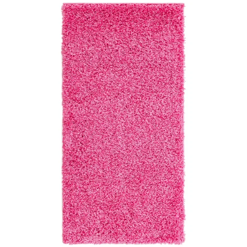 Tapete Shag Solido en Rosa Chicle