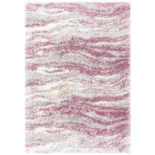 Tapete Shag Toscana Abstracto en Rosa con Gris