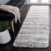 Tapete Shag Toscana de Rayas en Marfil con Gris