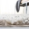 Tapete Shag Toscana de Rayas en Marfil con Gris