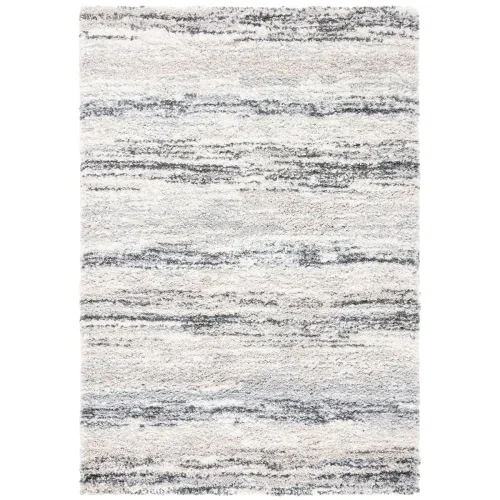 Tapete Shag Toscana de Rayas en Marfil con Gris
