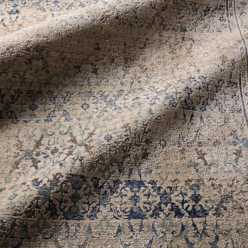 Tapete Susurro Ikat Vintage en Azul y Gris