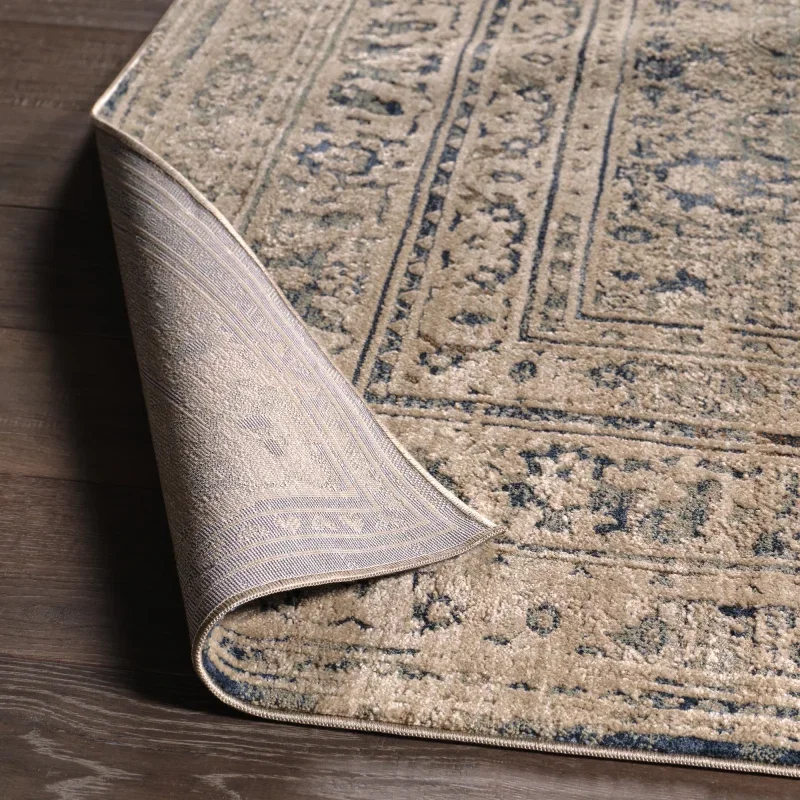 Tapete Susurro Ikat Vintage en Azul y Gris