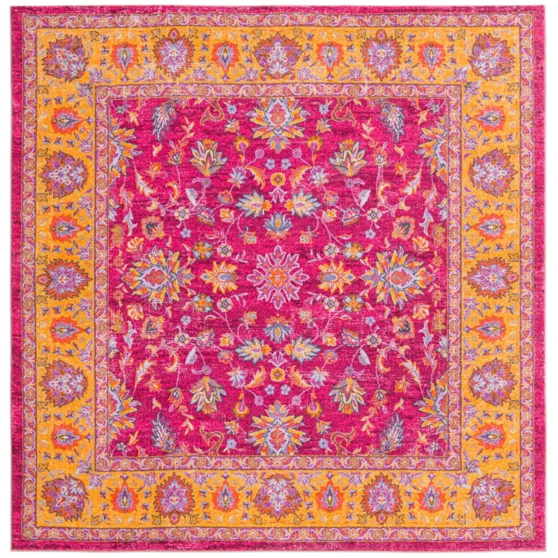 Tapete Tierra Floral en Rosa Frambuesa