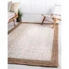 trenzado de yute blanco con borde natural