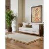 trenzado de yute blanco con borde natural