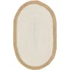Tapete Trenzado de Yute Blanco con Borde Natural