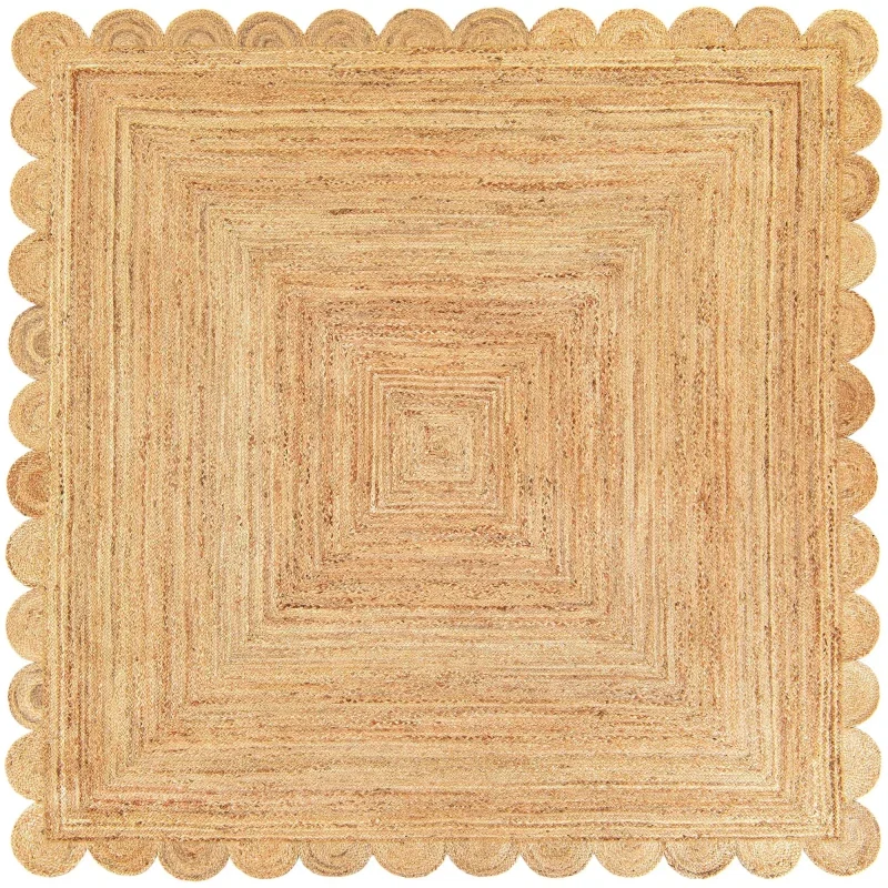 trenzado de yute con orilla ornamental en natural