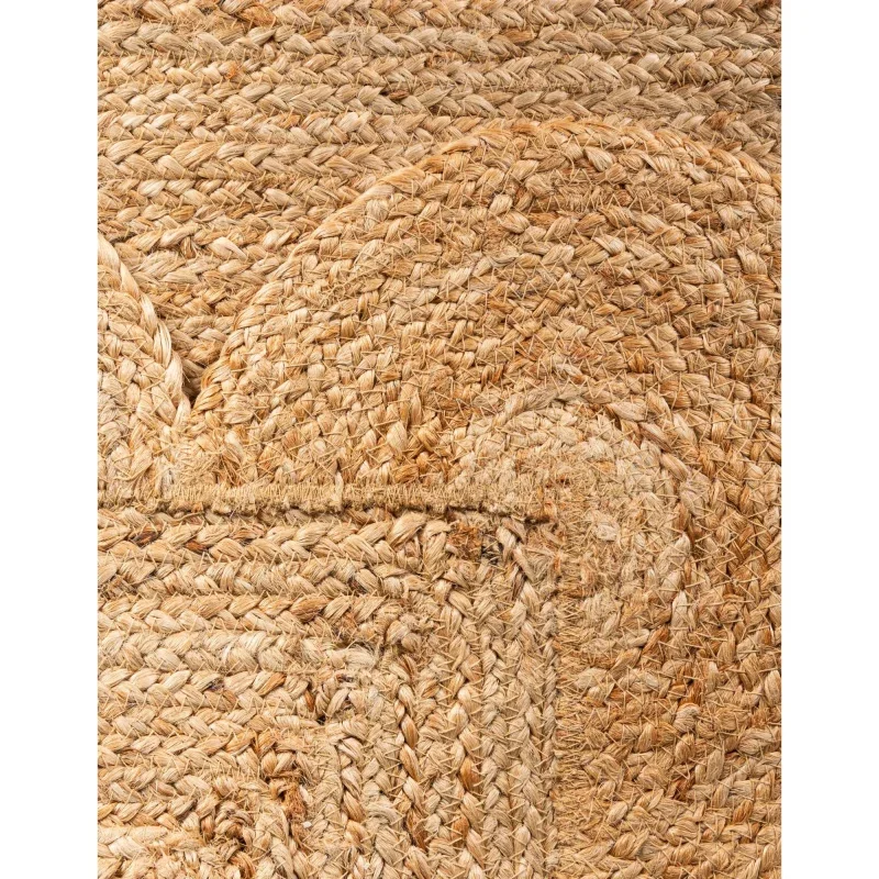 trenzado de yute con orilla ornamental en natural