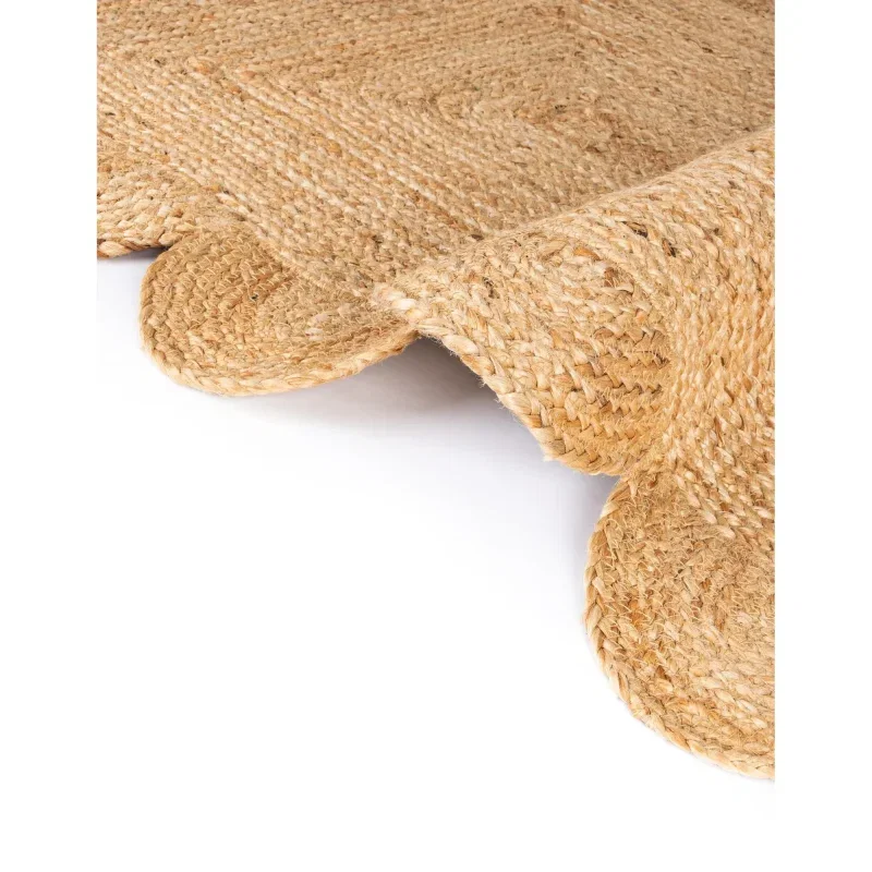 trenzado de yute con orilla ornamental en natural