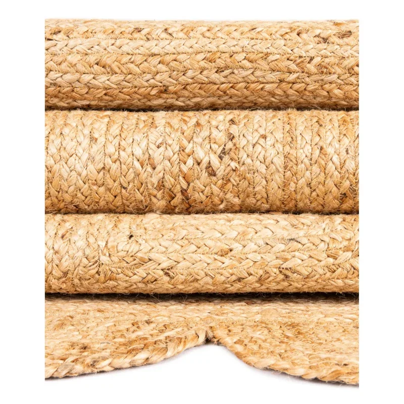 trenzado de yute con orilla ornamental en natural