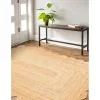 Tapete Trenzado de Yute con Orilla Ornamental en Natural