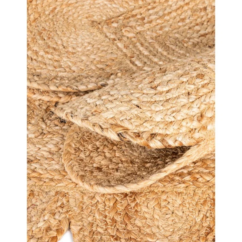 trenzado de yute con orilla ornamental en natural
