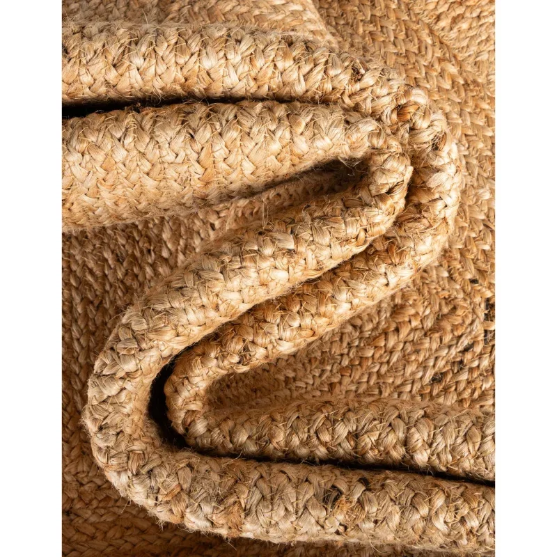 trenzado de yute con orilla ornamental en natural