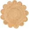 trenzado de yute con orilla ornamental en natural