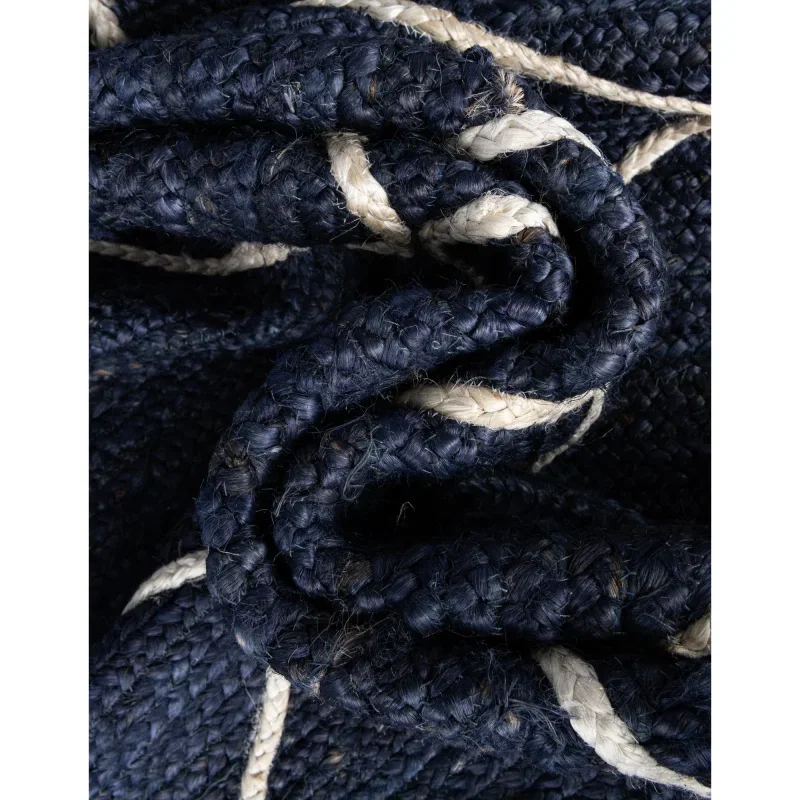 trenzado de yute con rombos en azul