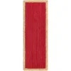 trenzado de yute rojo con borde natural