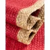 trenzado de yute rojo con borde natural