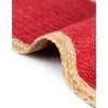 trenzado de yute rojo con borde natural