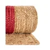 trenzado de yute rojo con borde natural