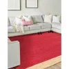 trenzado de yute rojo con borde natural