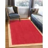 trenzado de yute rojo con borde natural