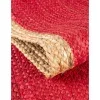 trenzado de yute rojo con borde natural