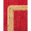 trenzado de yute rojo con borde natural