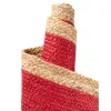 trenzado de yute rojo con borde natural