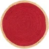 trenzado de yute rojo con borde natural