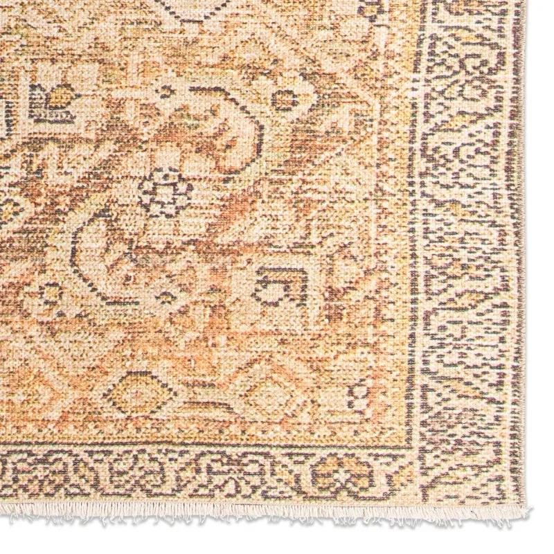 Tapete Trovador Enrejado Persa Vintage en Dorado