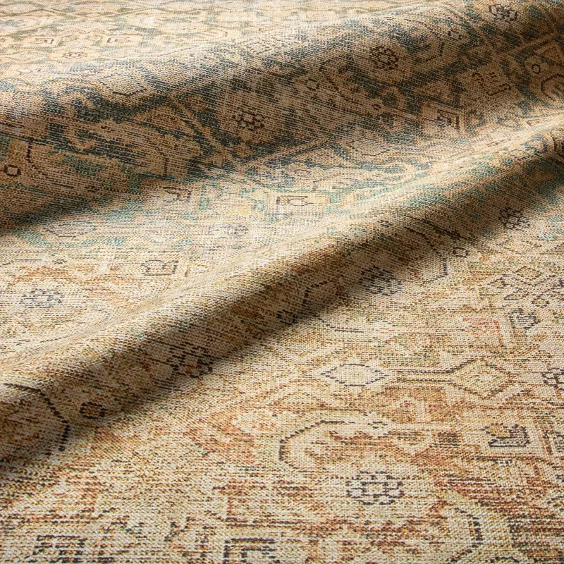 Tapete Trovador Enrejado Persa Vintage en Dorado