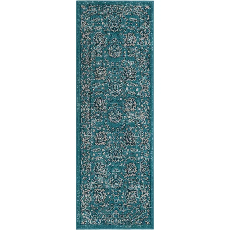 Tapete Lucerna Peonías Ornamentales en Azul