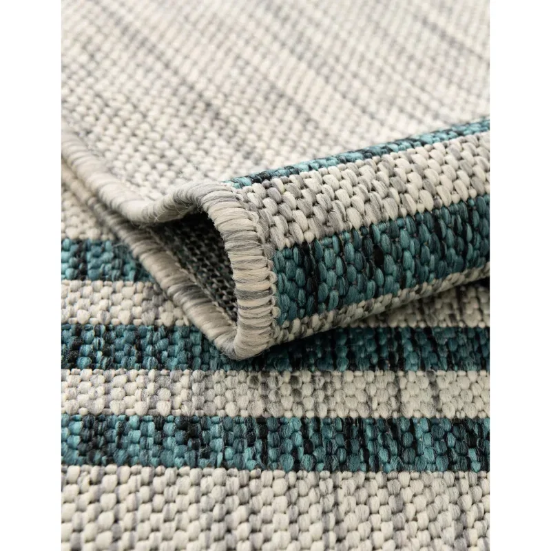 Tapete Exterior Hamptons Rayas Horizontales en Gris Claro