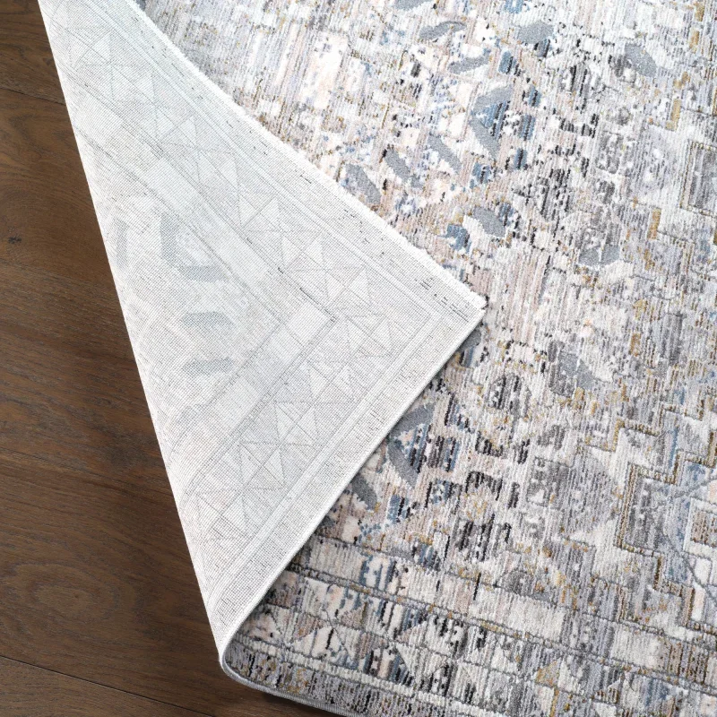 Tapete Valencia Diamante Tribal en Gris y Azul