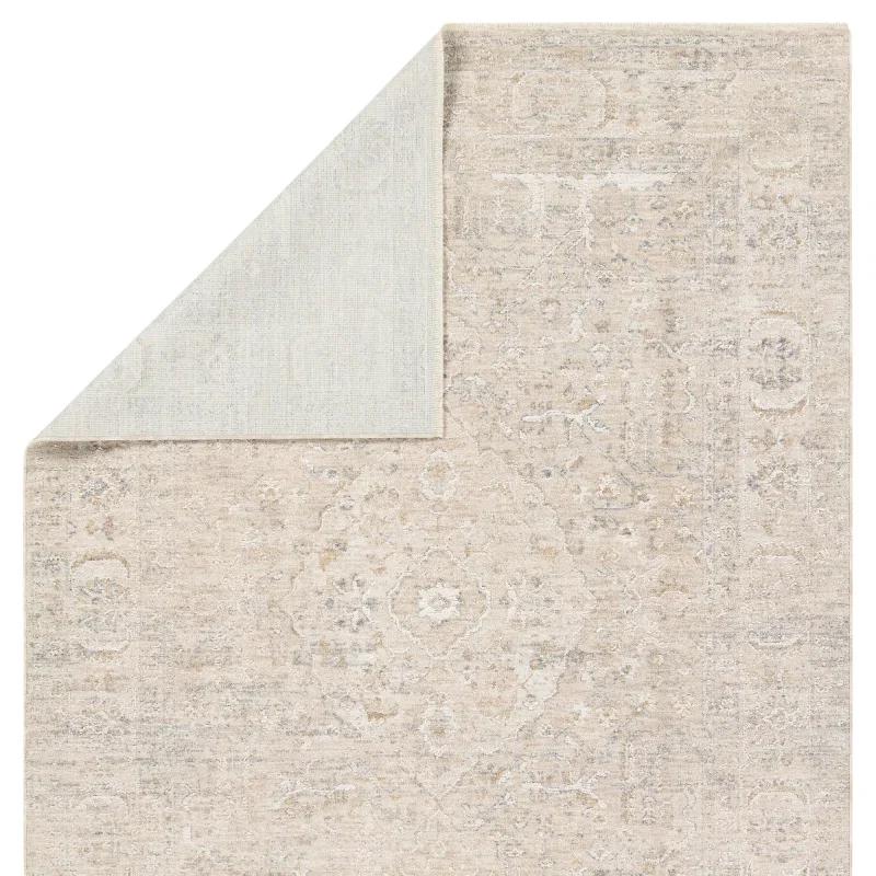 Tapete Vega Medallón Tabriz en Gris y Beige