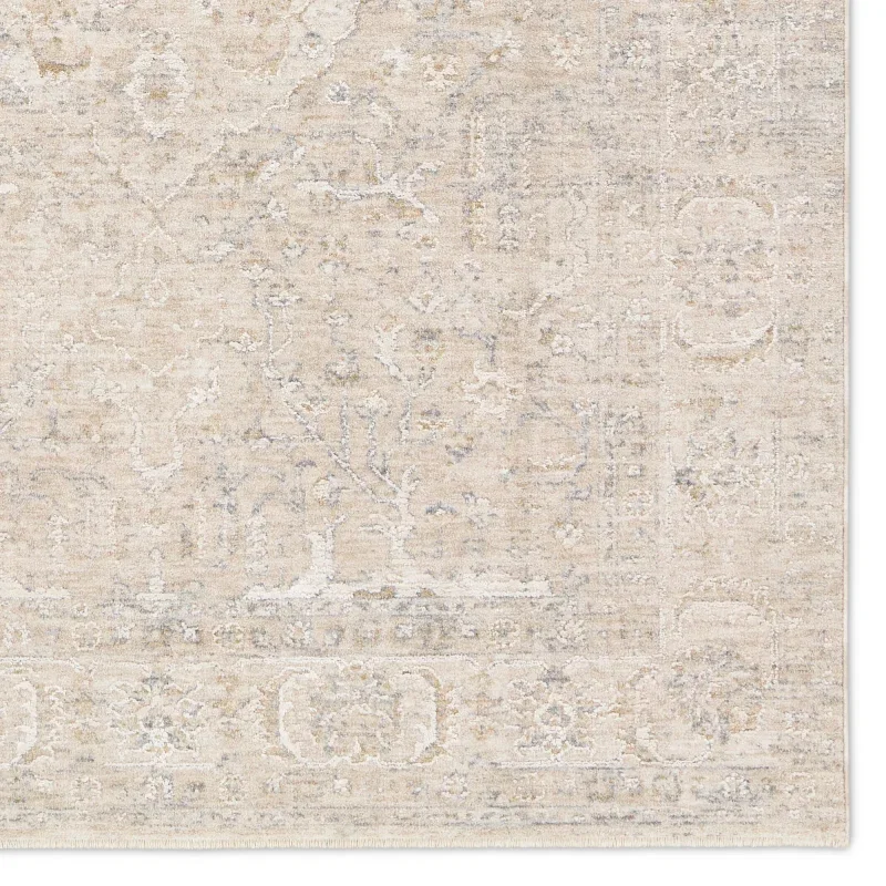Tapete Vega Medallón Tabriz en Gris y Beige
