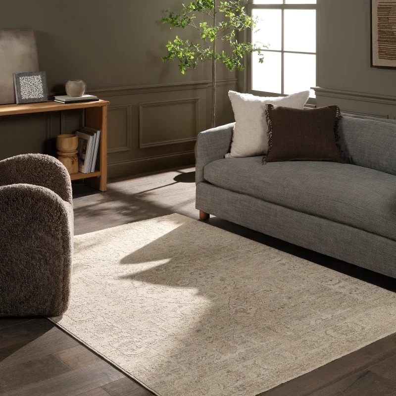 Tapete Vega Medallón Tabriz en Gris y Beige