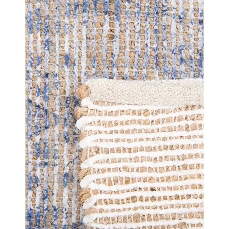 yute y chenille medallon curvo azul