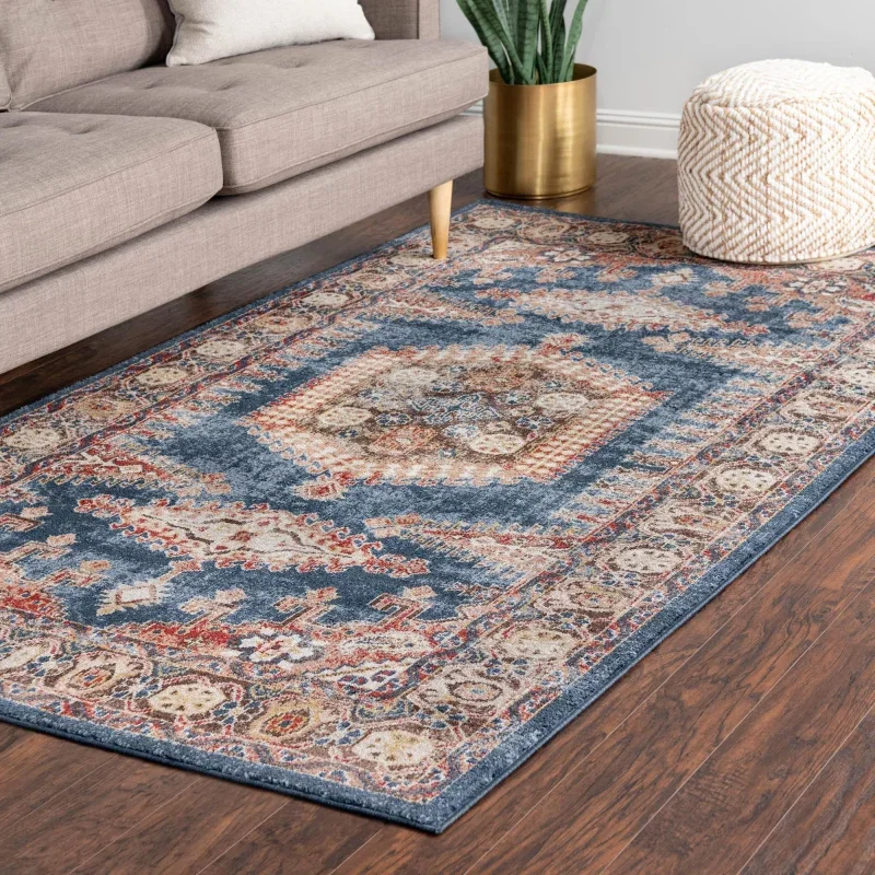 Tapete Zafiro Medallón Ornamental en Azul