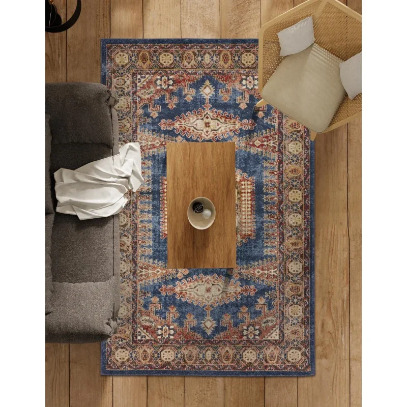 Tapete Zafiro Medallón Ornamental en Azul