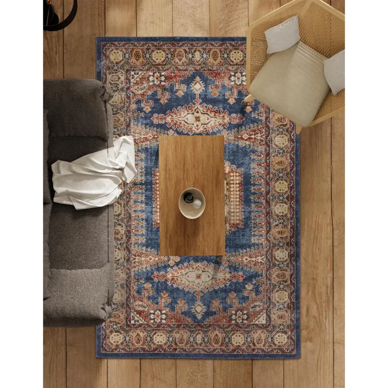Tapete Zafiro Medallón Ornamental en Azul