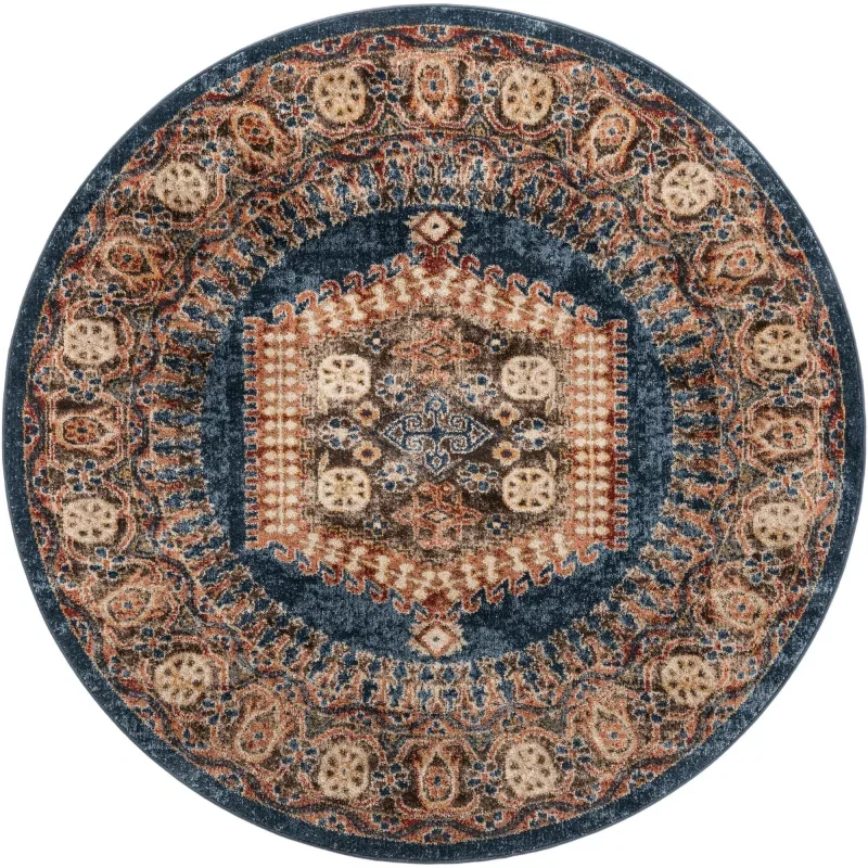 Tapete Zafiro Medallón Ornamental en Azul
