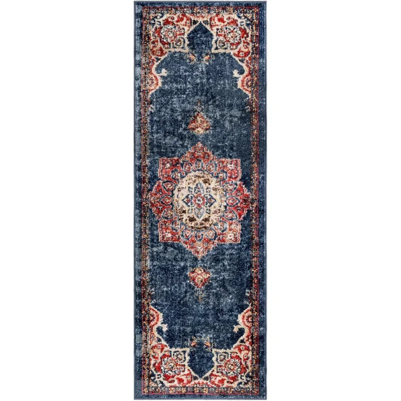 zafiro medallon floral persa en azul oscuro