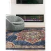 zafiro medallon floral persa en azul oscuro