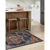 zafiro medallon floral persa en azul oscuro