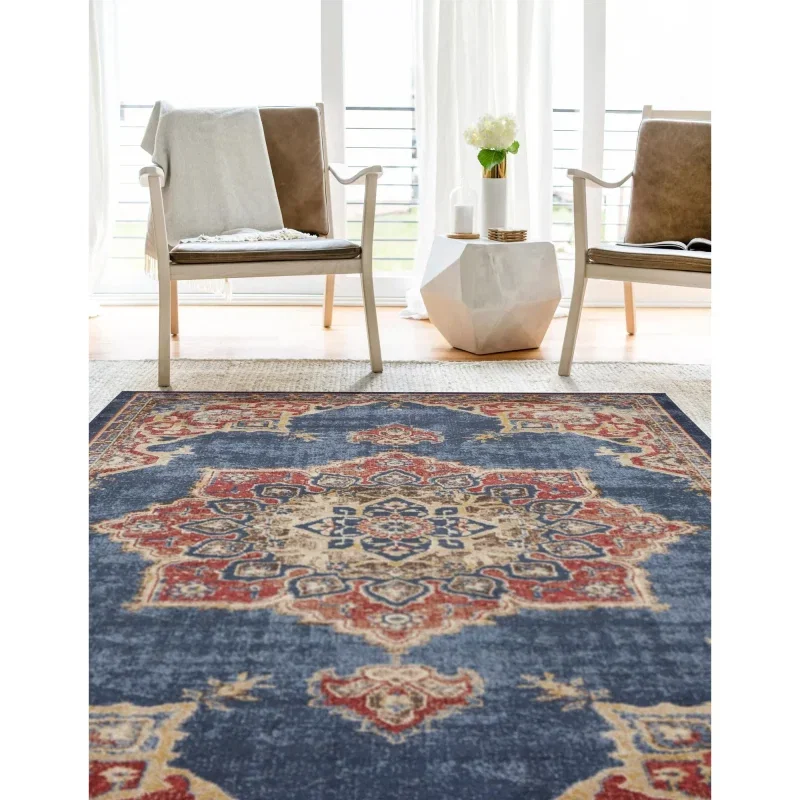 zafiro medallon floral persa en azul oscuro